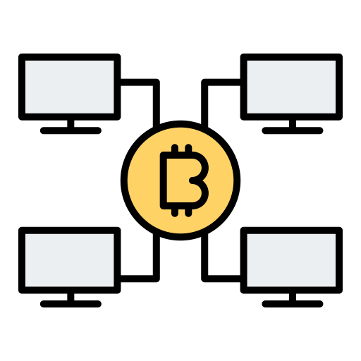 Bitcoin network Generic color lineal-color icon