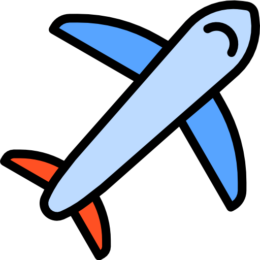 samolot srip Lineal Color ikona