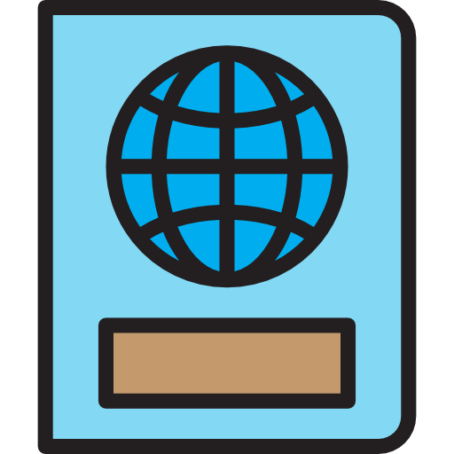 pasaporte srip Lineal Color icono