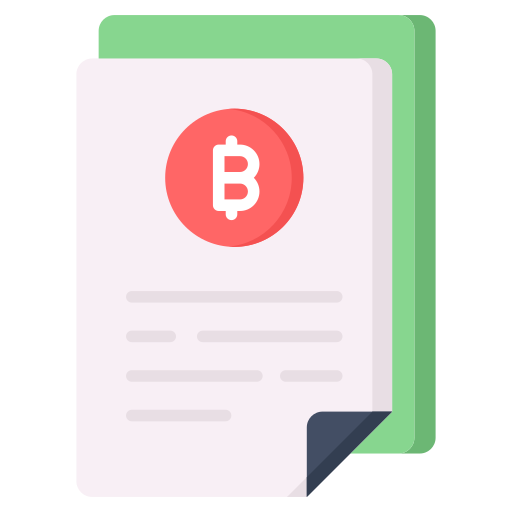 bitcoin-documenten Generic color fill icoon
