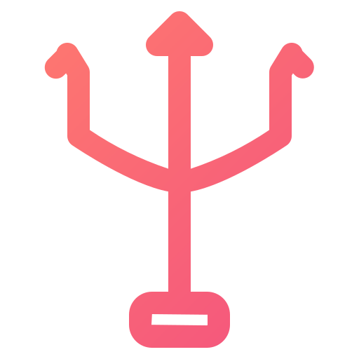 drietand Generic gradient outline icoon