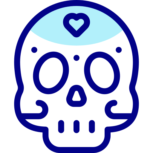 Skull Detailed Mixed Lineal color icon