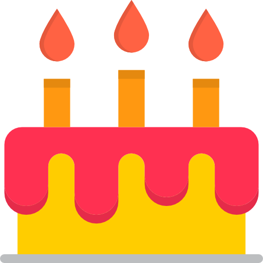 pastel de cumpleaños srip Flat icono