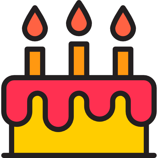 Birthday cake srip Lineal Color icon