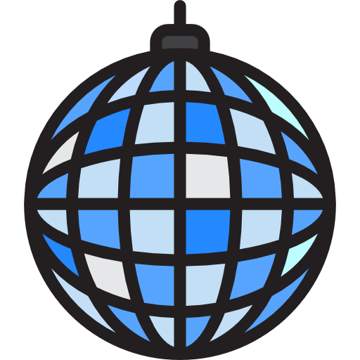 Disco ball srip Lineal Color icon