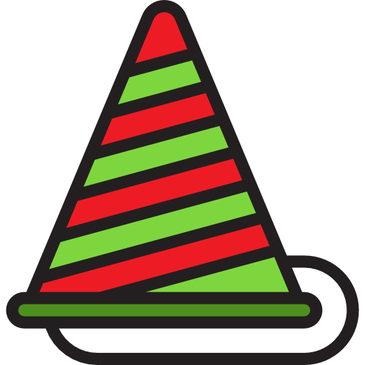 sombrero de fiesta srip Lineal Color icono