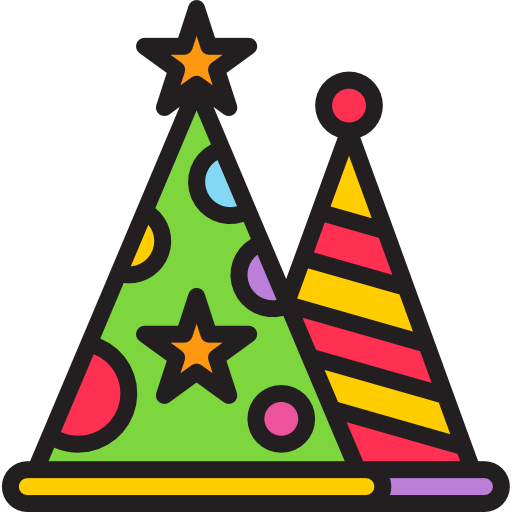 Party hat srip Lineal Color icon