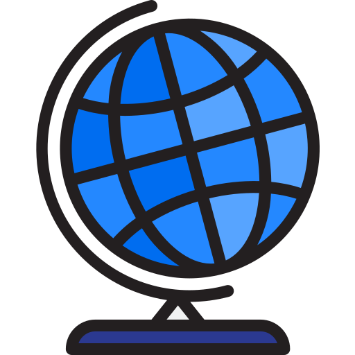 wereldbol srip Lineal Color icoon