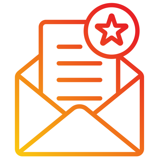 Starred mail Generic gradient outline icon