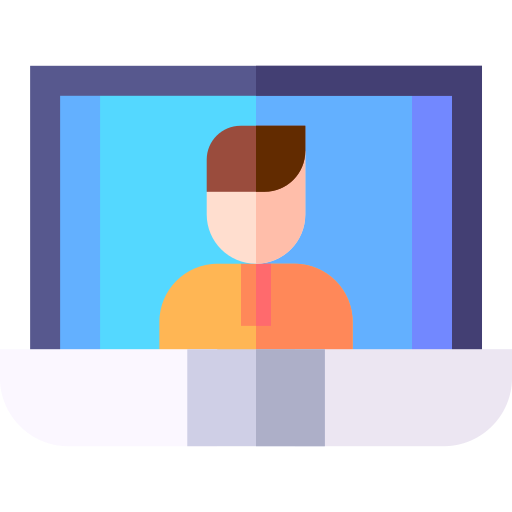 video conferenza Basic Straight Flat icona