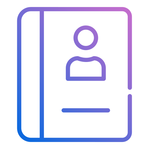 telefoonboek Generic gradient outline icoon