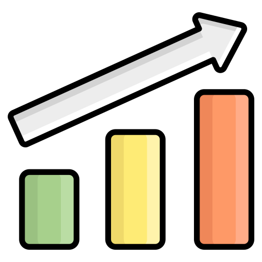 wykres wzrostu Generic color lineal-color ikona