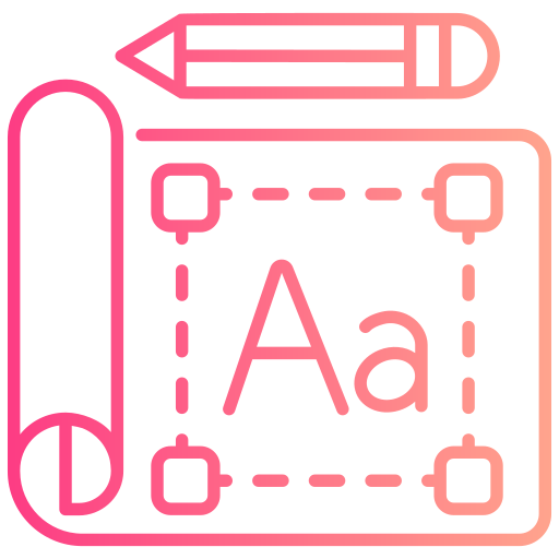 글꼴 디자인 Generic gradient outline icon
