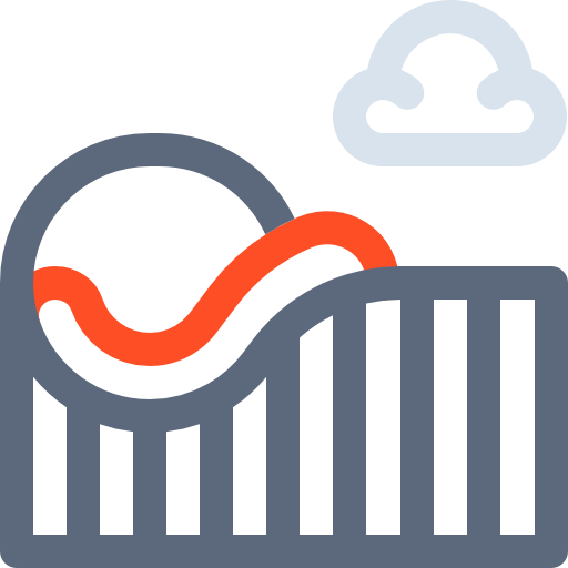 Roller coaster Basic Rounded Lineal Color icon