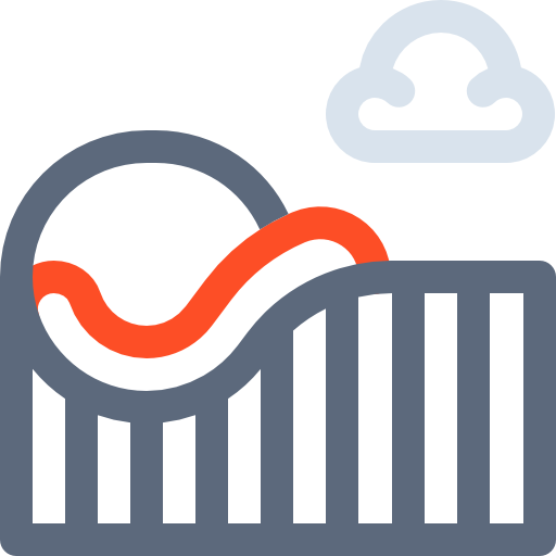 montanha russa Basic Rounded Lineal Color Ícone