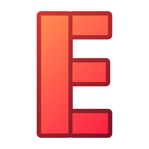 lettera e Generic gradient lineal-color icona