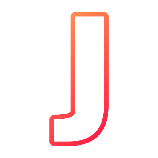 문자 j Generic gradient outline icon