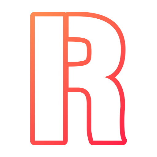 문자 r Generic gradient outline icon