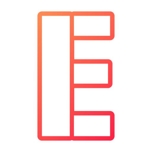 lettera e Generic gradient outline icona