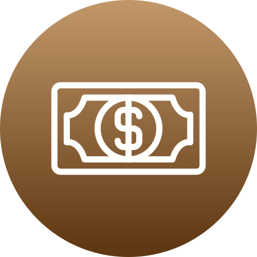 banconota da un dollaro Generic gradient fill icona