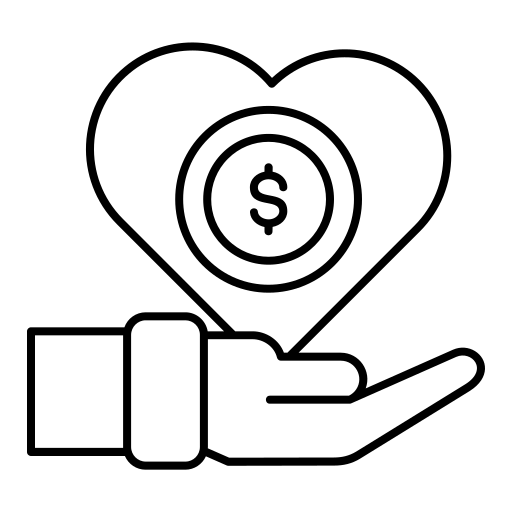 チャリティー Generic black outline icon