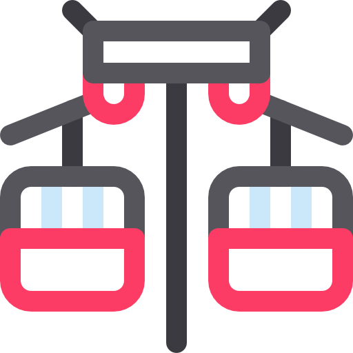 Cable car Basic Rounded Lineal Color icon