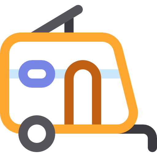 caravana Basic Rounded Lineal Color icono