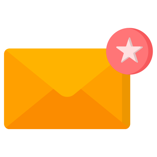 Starred mail Generic color fill icon