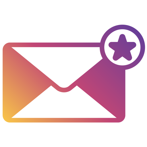 Starred mail Generic gradient fill icon