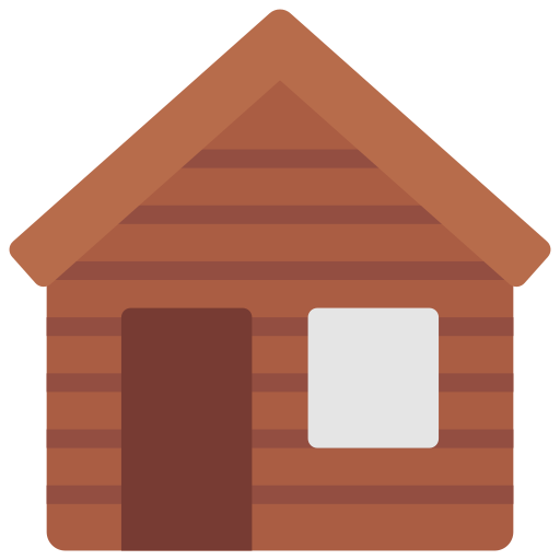 cabaña de madera Juicy Fish Flat icono