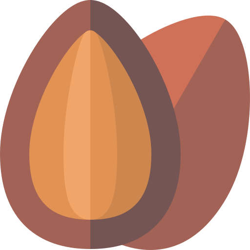 almendra chocolateada Basic Rounded Flat icono