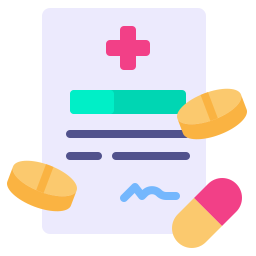 Medical prescription Generic color fill icon