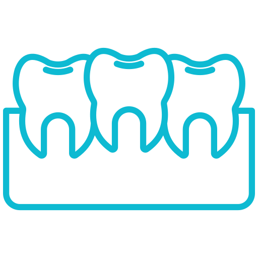 denti affollati Generic color outline icona