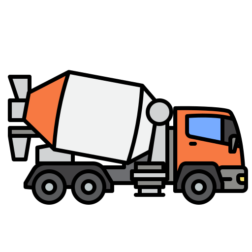 Concrete mixer truck Generic color lineal-color icon