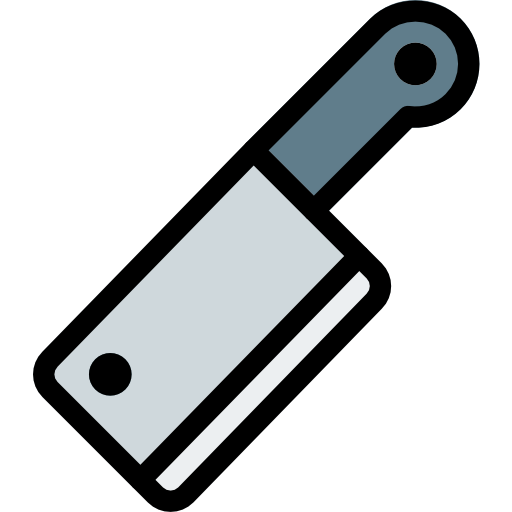 cuchilla de carnicero Pixel Perfect Lineal Color icono