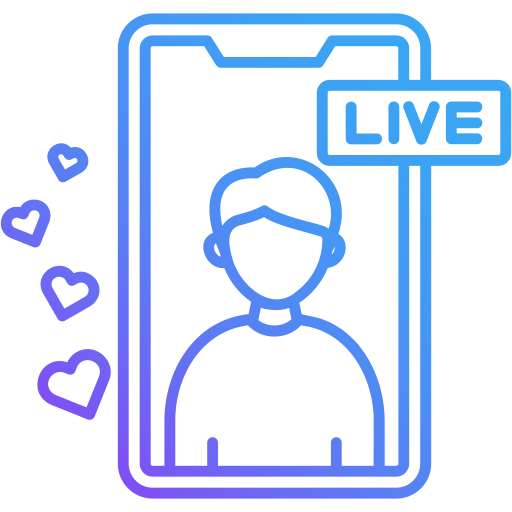Live streaming Generic gradient outline icon