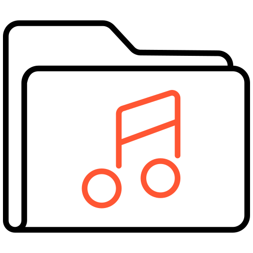 cartella musicale Generic color outline icona
