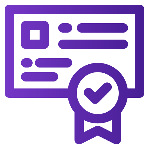 certificaat Generic gradient outline icoon