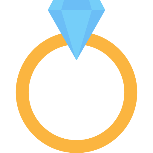 pierścionek zaręczynowy Generic color fill ikona