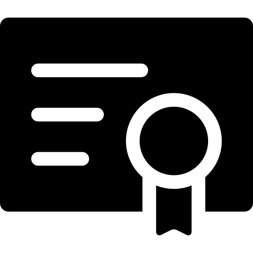 zertifizierung Curved Fill icon