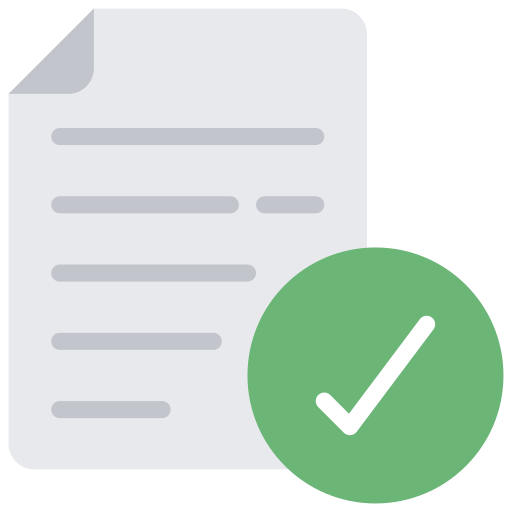 Approved document Juicy Fish Flat icon