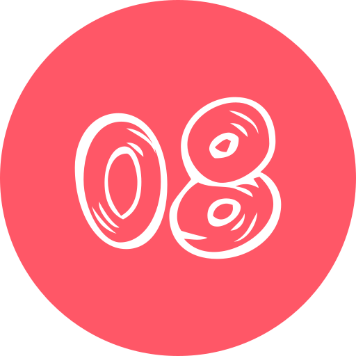 Number 8 Generic color fill icon