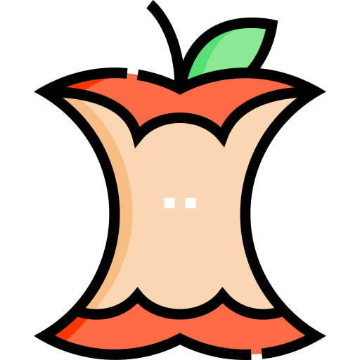 torsolo di mela Detailed Straight Lineal color icona
