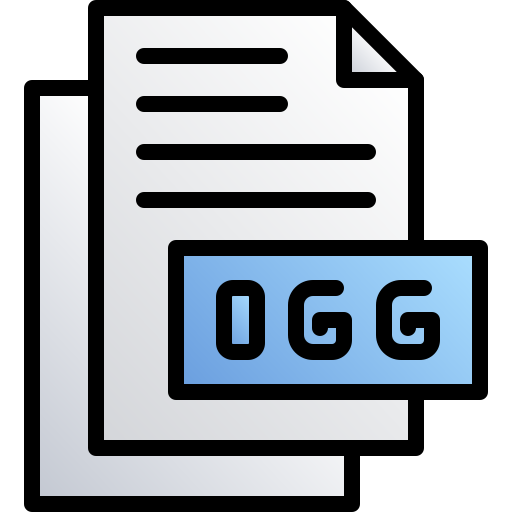 Ogg Generic gradient lineal-color icon
