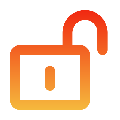 Open lock Generic gradient outline icon