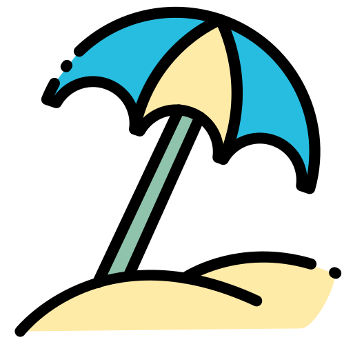 Beach umbrella Generic color lineal-color icon