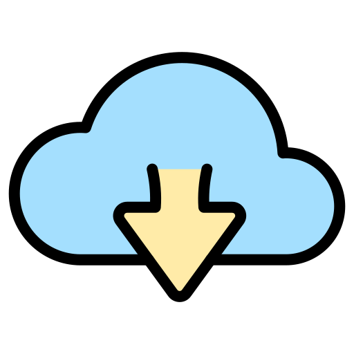 scaricamento della nuvola Generic color lineal-color icona