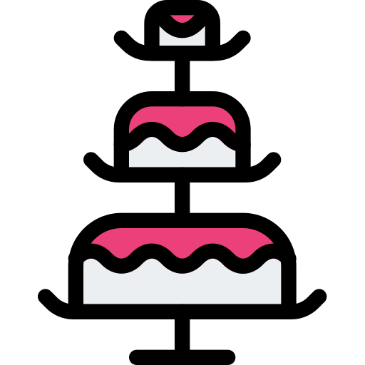 gâteau de mariage Pixel Perfect Lineal Color Icône