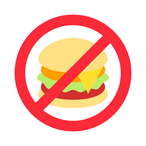 Żadnych fast foodów Generic color fill ikona