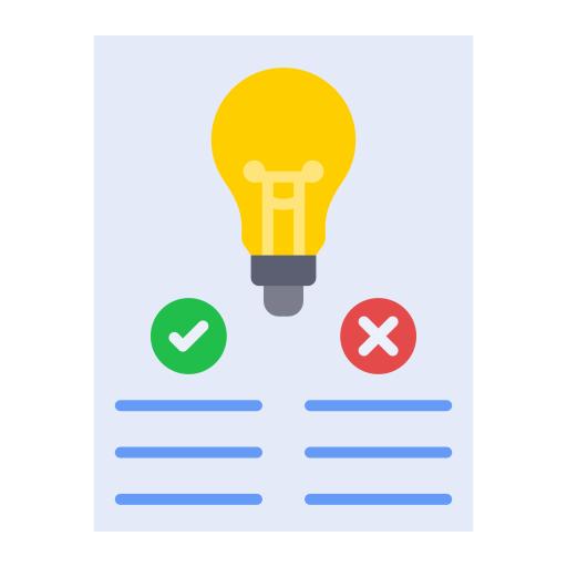 Pros and cons Generic color fill icon